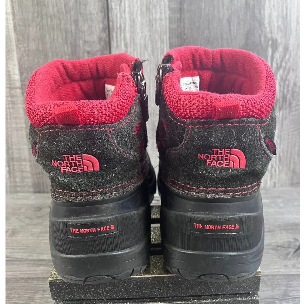 The North Face Alpenglow Toddler Boys Black Red Waterproof Winter Boots Size 7T